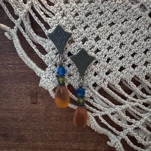 Vintage Amber dangle earrings